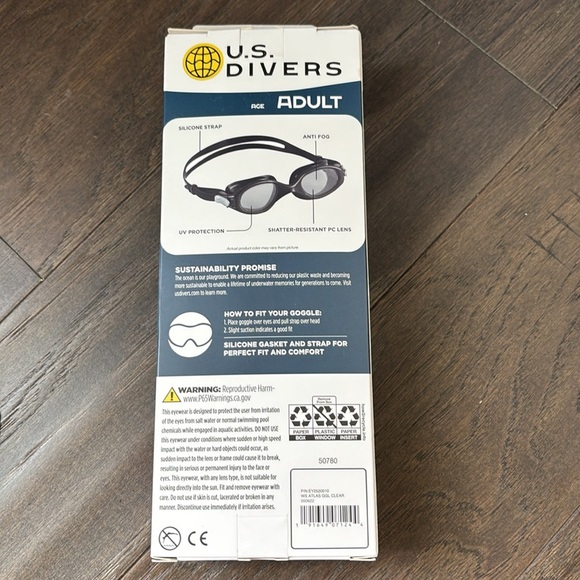 U.S. Divers Atlas Adult swim goggles,shatter resistant,anti-fog,UV protection - Picture 3 of 8
